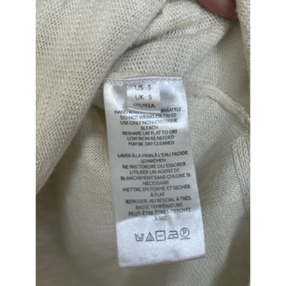 FP Beach Marina Del Sol Sweater Top Cream small oversized boho Beach Preppy Knit - Picture 8 of 12